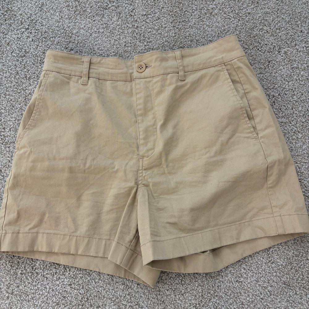 Boden Khaki Chino Shorts Womens 6‎ Tan High Waist Preppy Nautical Minimalist